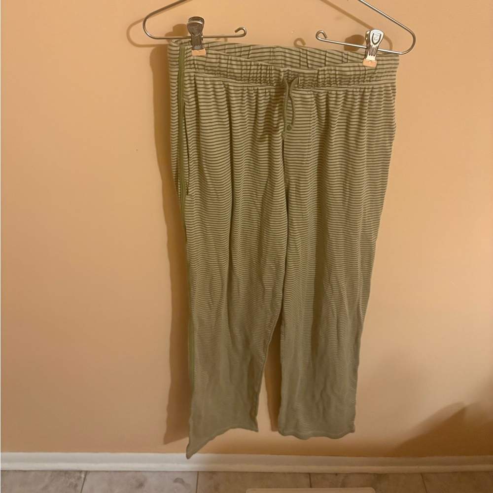 Lake green striped pajama pants